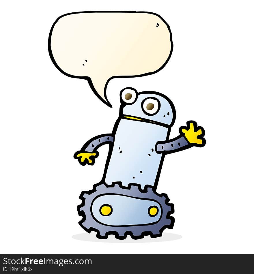 Cartoon Robot With Speech Bubble