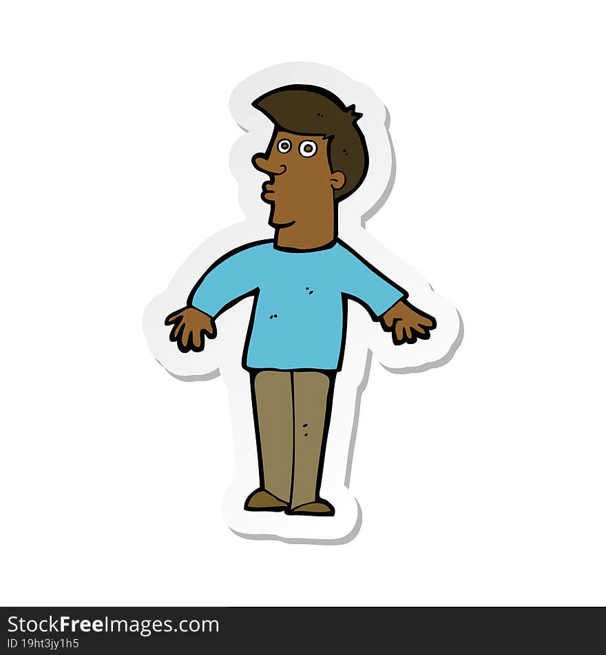 sticker of a cartoon surprised man