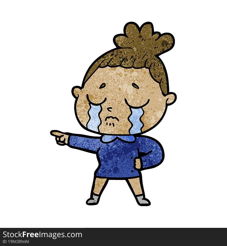 cartoon crying woman. cartoon crying woman