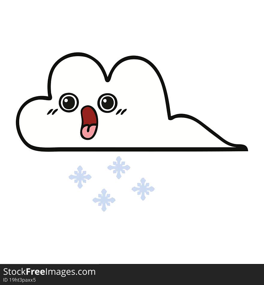 cute cartoon snow cloud