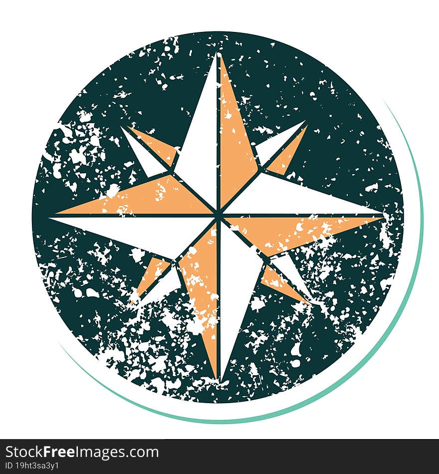 iconic distressed sticker tattoo style image of a star. iconic distressed sticker tattoo style image of a star