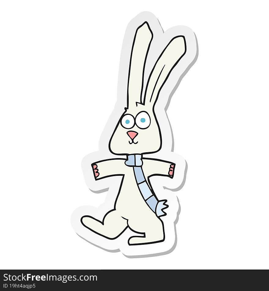 sticker of a cartoon rabbit