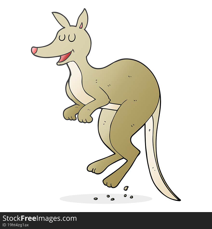 freehand drawn cartoon kangaroo