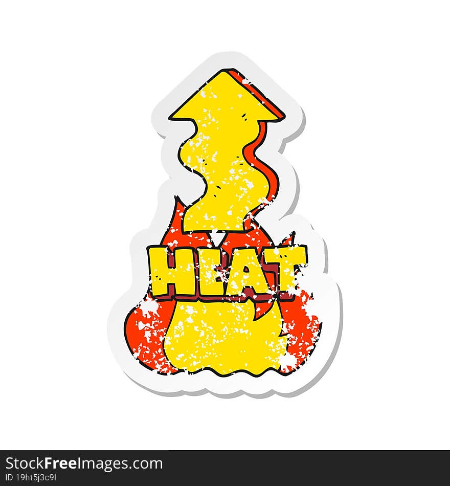 Retro Distressed Sticker Of A Cartoon Heat Rising