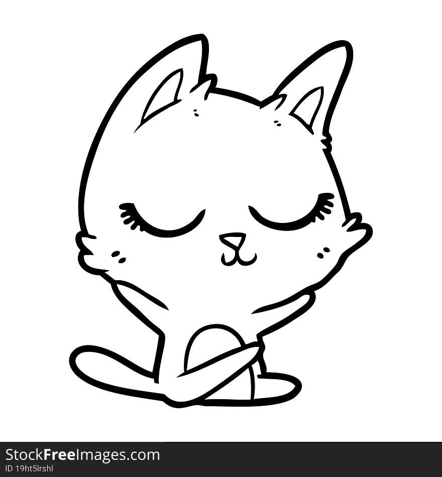 calm cartoon cat. calm cartoon cat