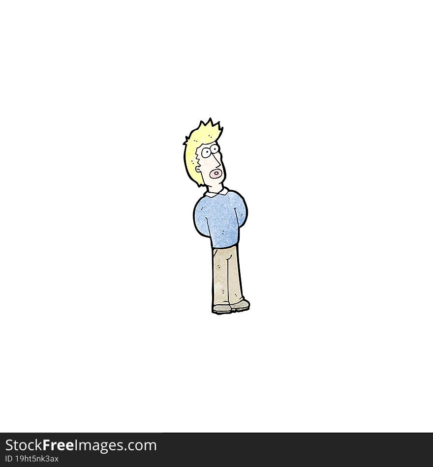 cartoon curious blond man