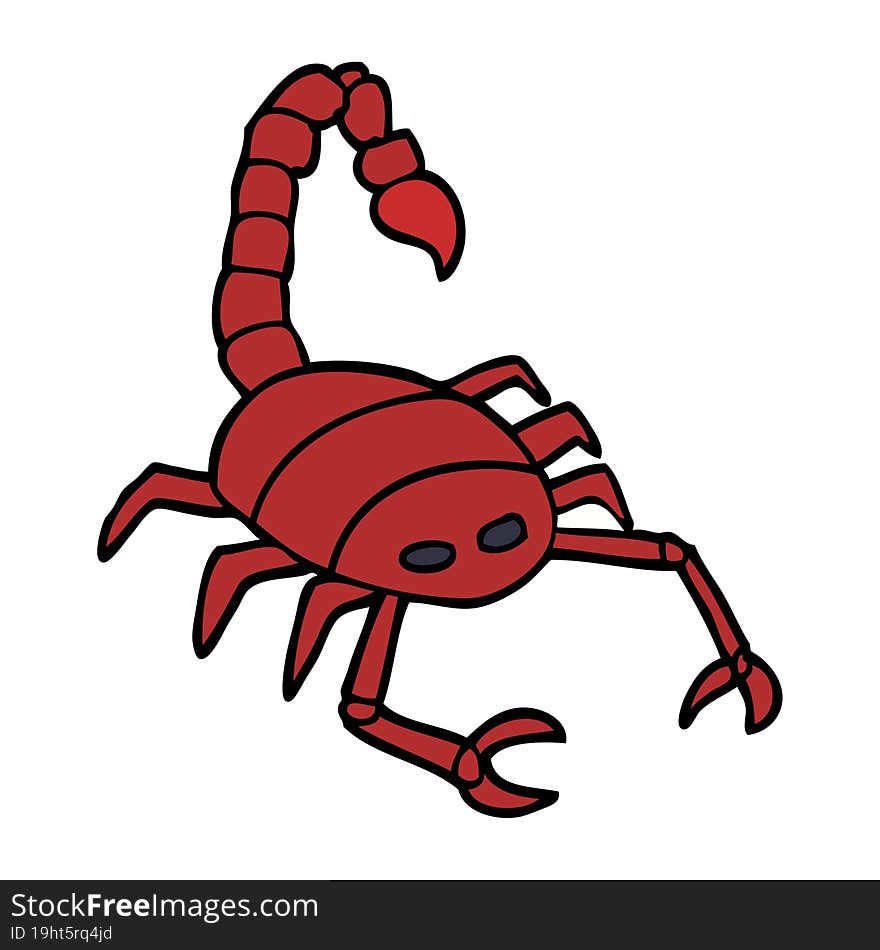 cartoon doodle of a scorpion