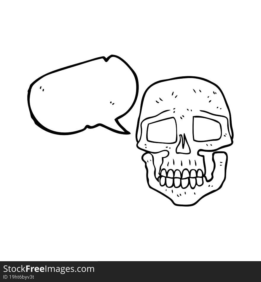 speech bubble cartoon skull