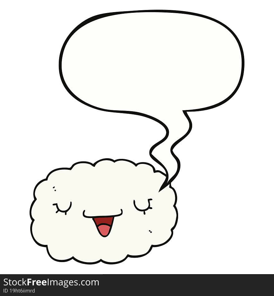 cartoon cloud and speech bubble