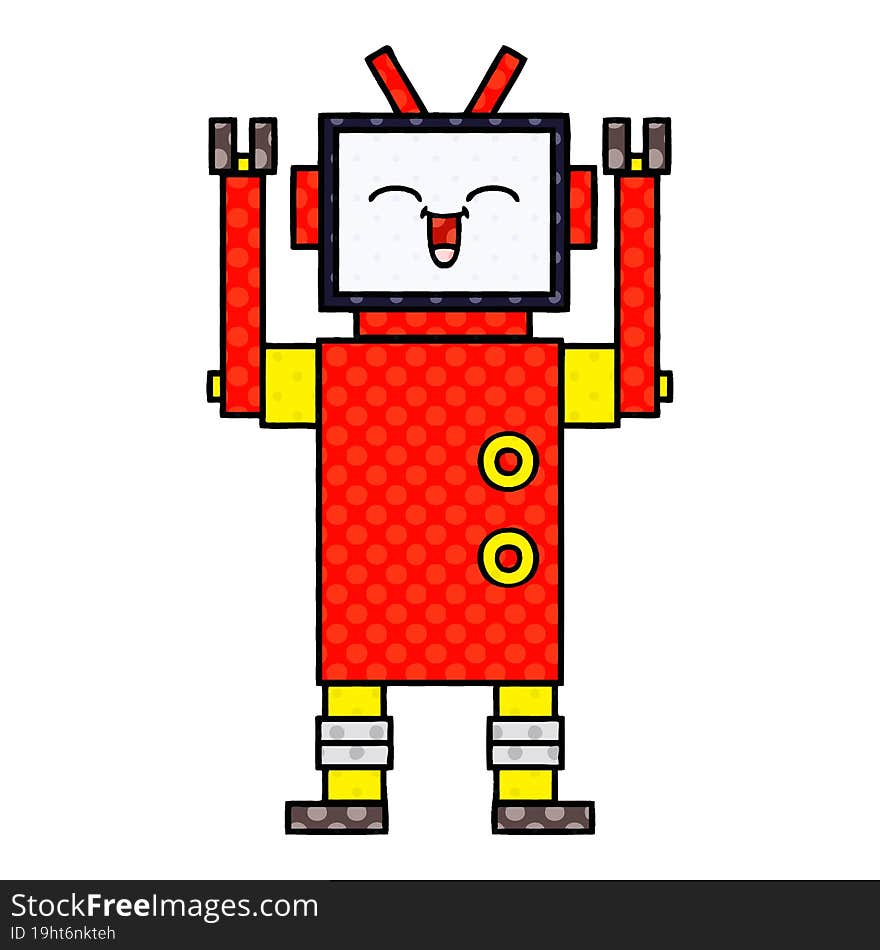 comic book style cartoon of a robot