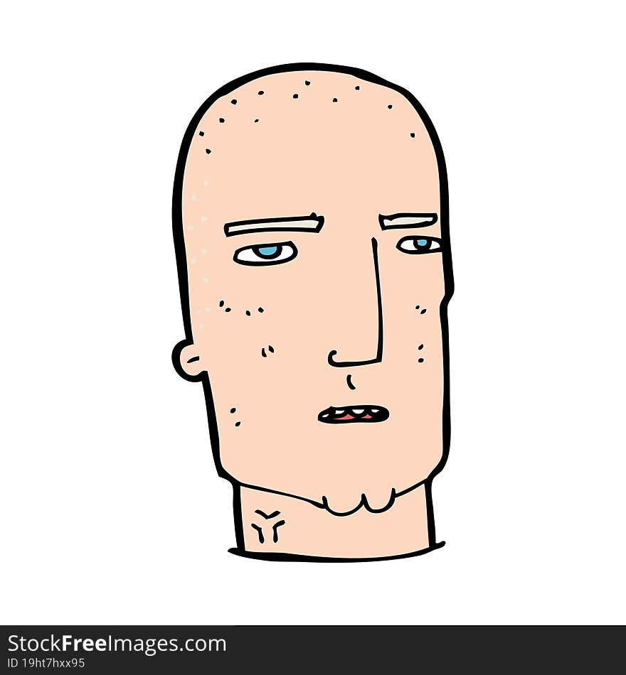 cartoon bald tough guy