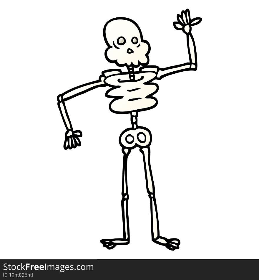 vector gradient illustration cartoon skeleton