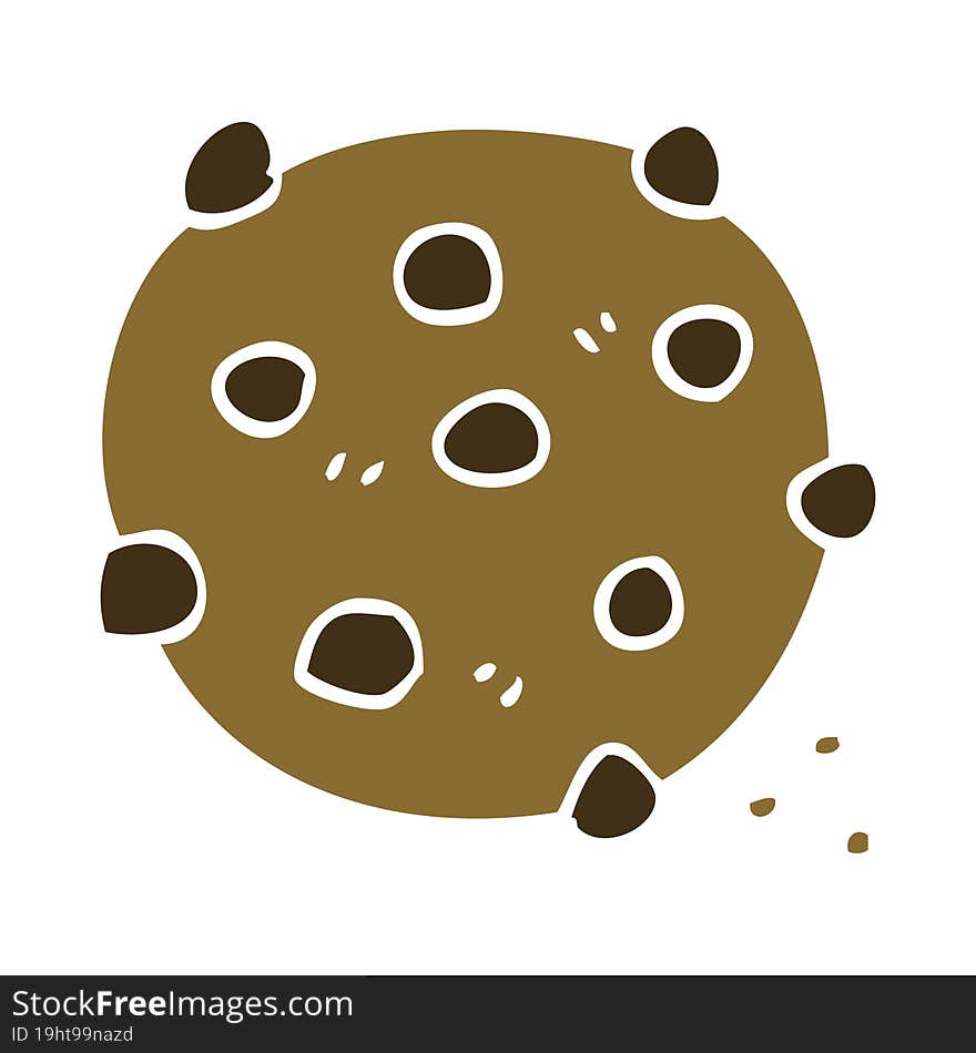 cartoon doodle chocolate chip cookie