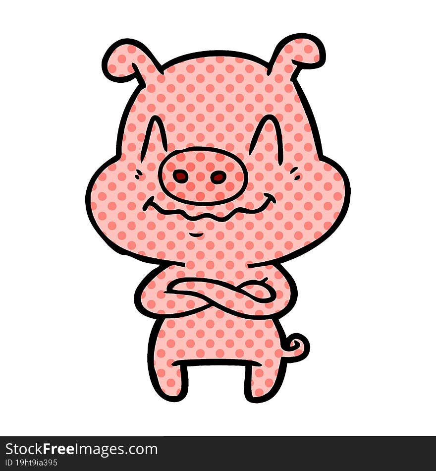 nervous cartoon pig. nervous cartoon pig