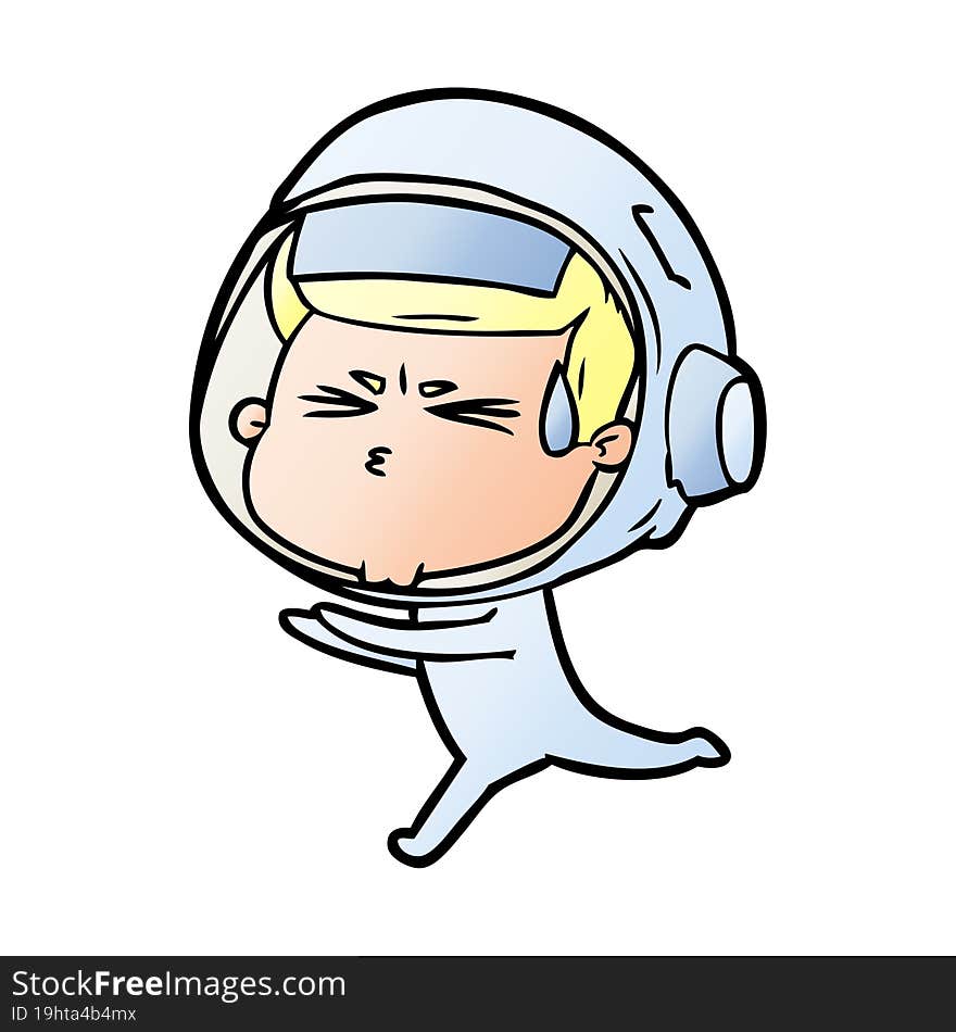 cartoon stressed astronaut. cartoon stressed astronaut