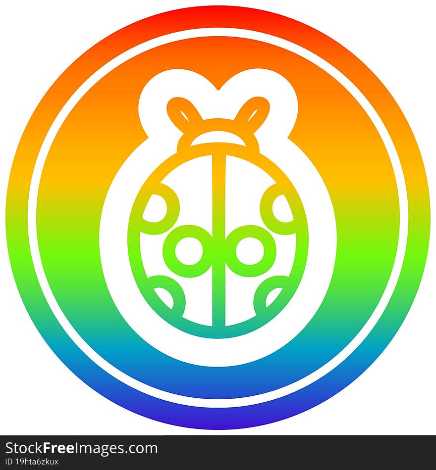 cute ladybug icon with rainbow gradient finish. cute ladybug icon with rainbow gradient finish