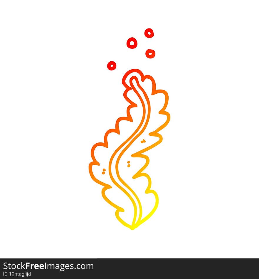 warm gradient line drawing cartoon seaweed