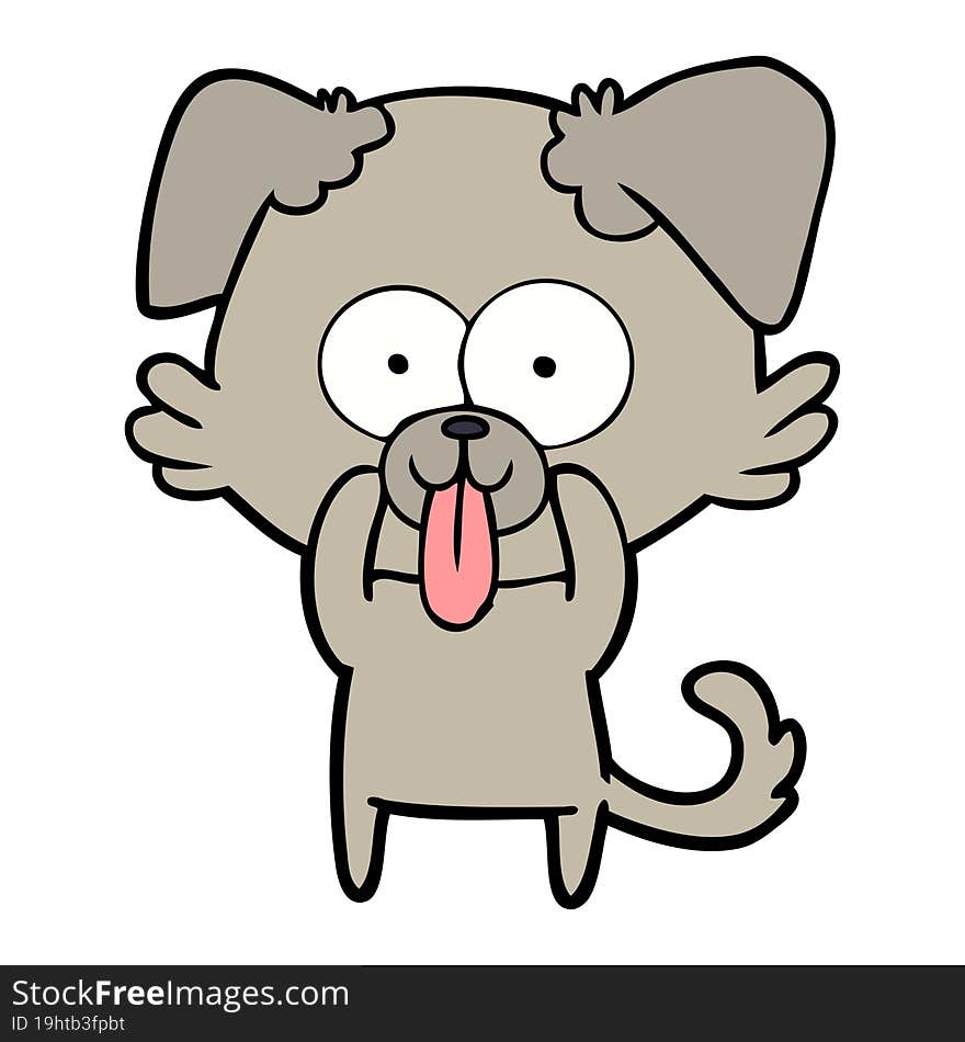 cartoon dog with tongue sticking out. cartoon dog with tongue sticking out