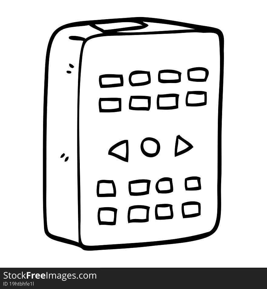 Line Drawing Cartoon Old Remote Control