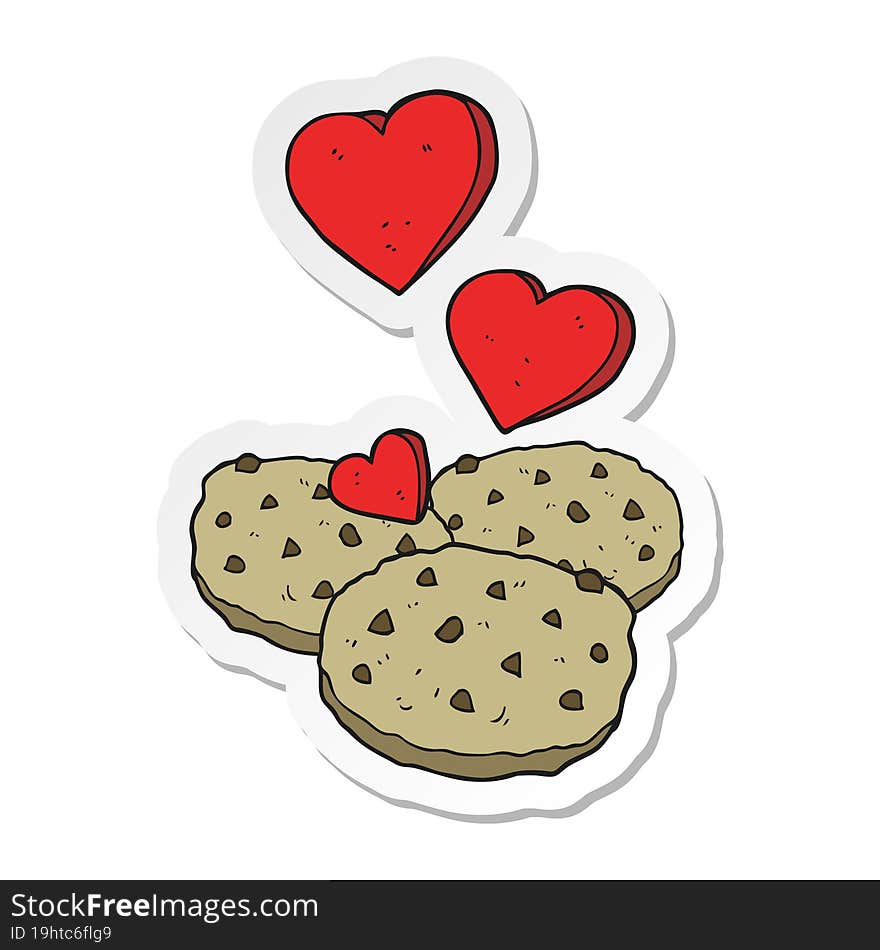 sticker of a cartoon cookies