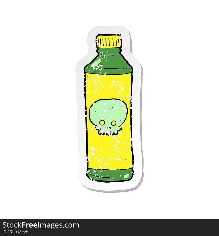 Retro Distressed Sticker Of A Cartoon Magic Potion