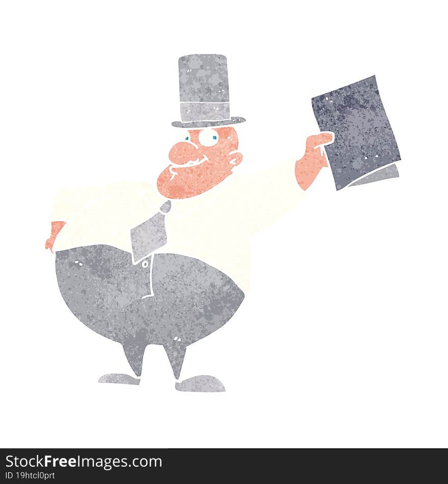 cartoon man wearing top hat