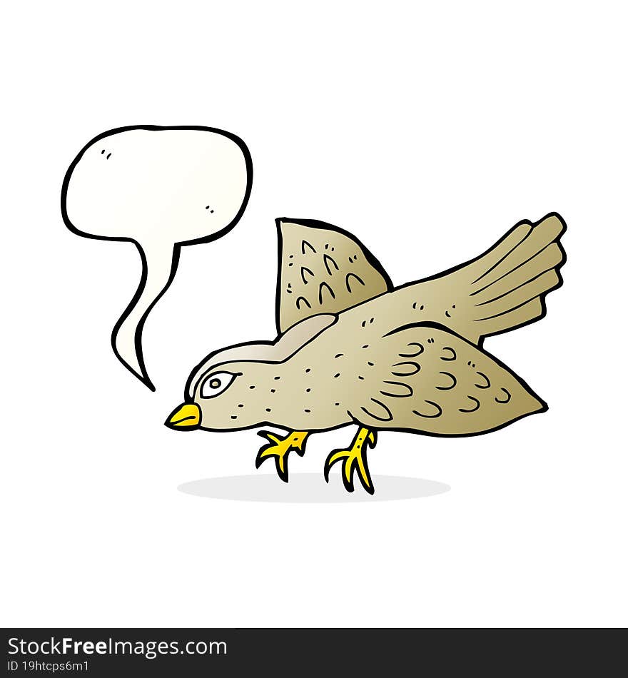 Cartoon Bird With Speech Bubble