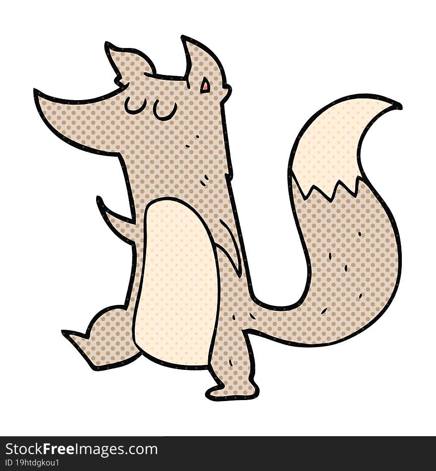 cartoon little wolf