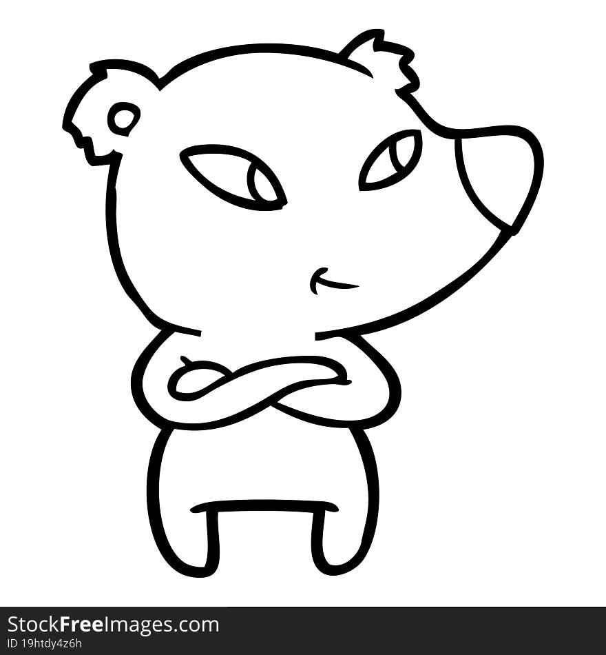 cute cartoon bear with crossed arms. cute cartoon bear with crossed arms