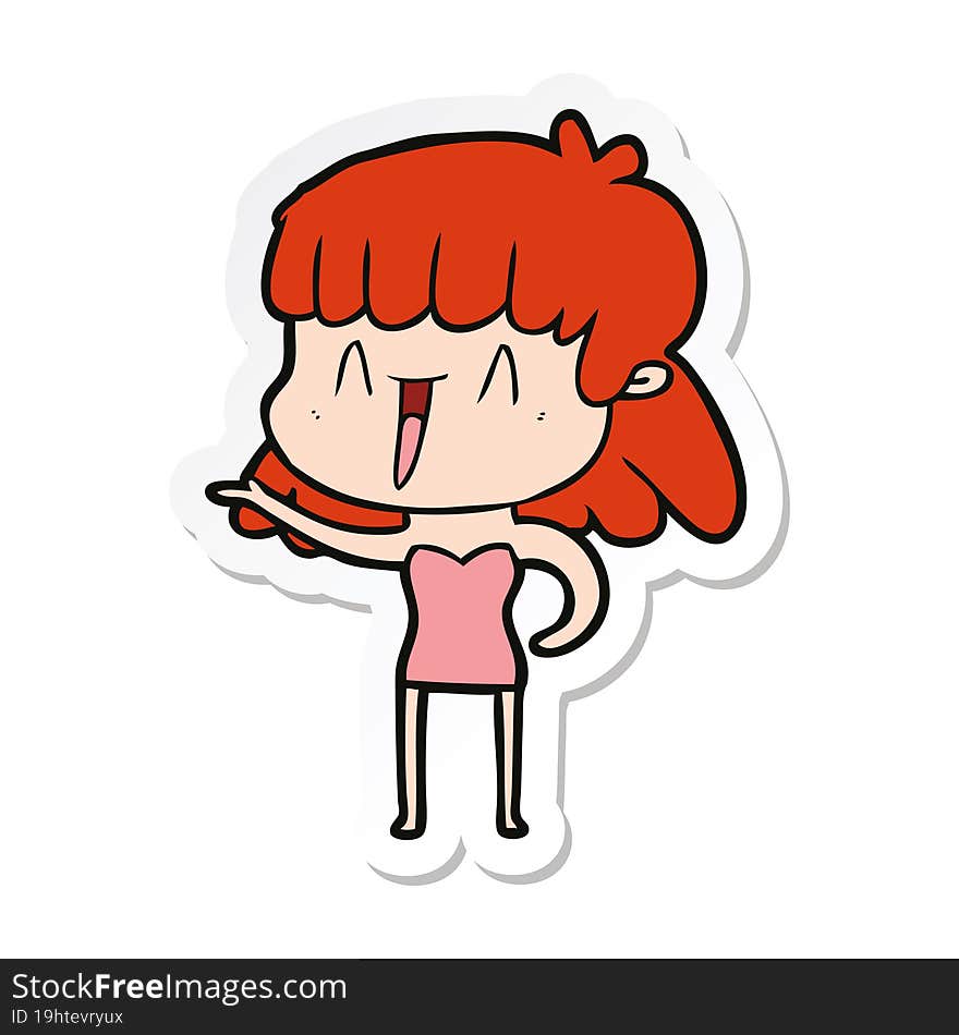 sticker of a cartoon woman