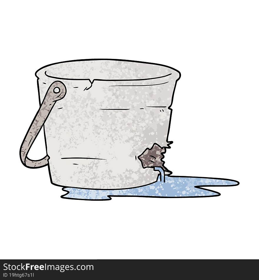 broken bucket cartoon. broken bucket cartoon