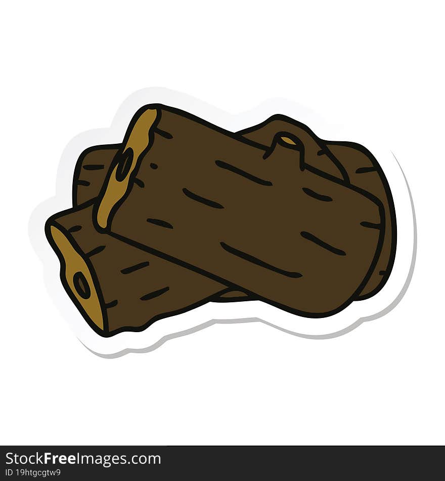 sticker of a quirky hand drawn cartoon log