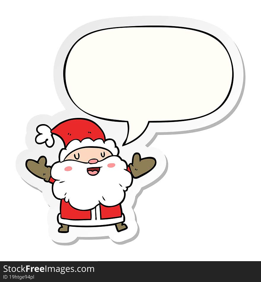 cartoon santa claus with speech bubble sticker