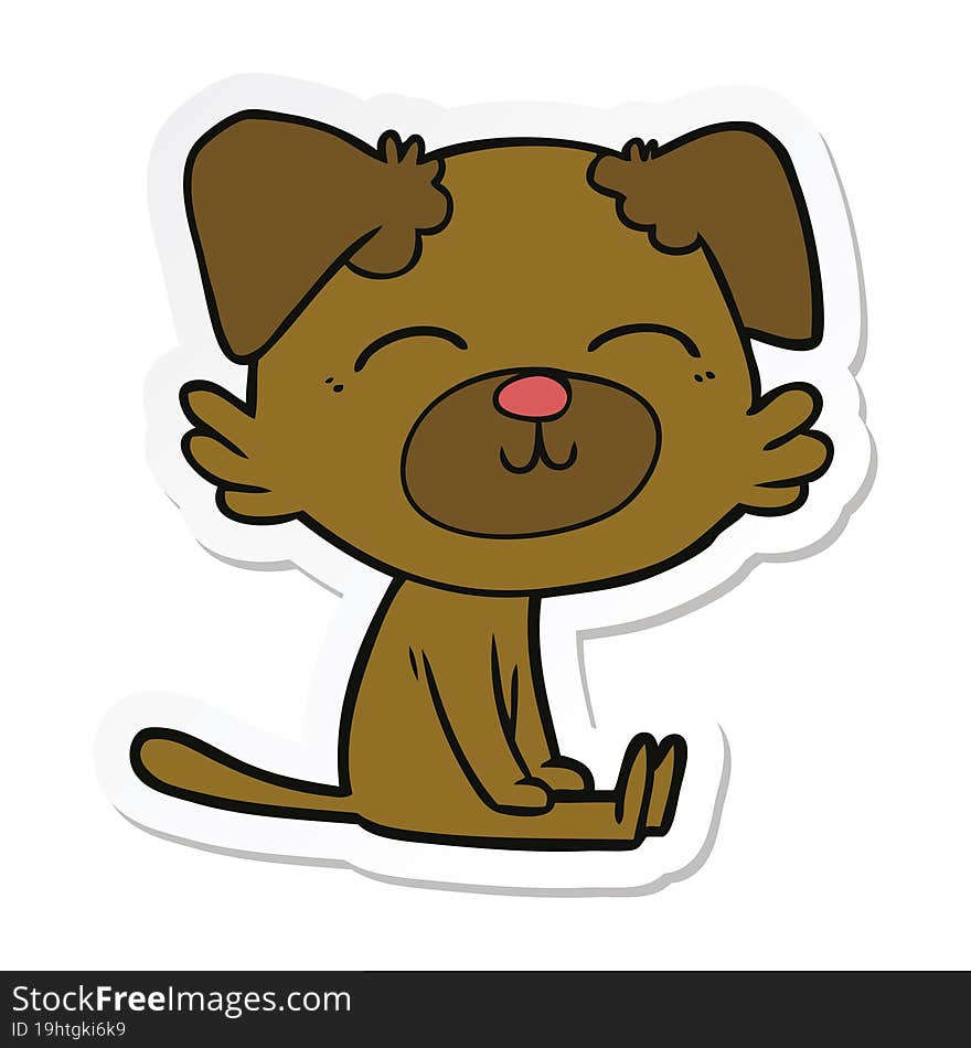 sticker of a cartoon dog