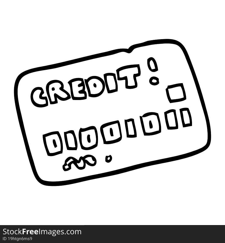 Line Drawing Cartoon Credit Card