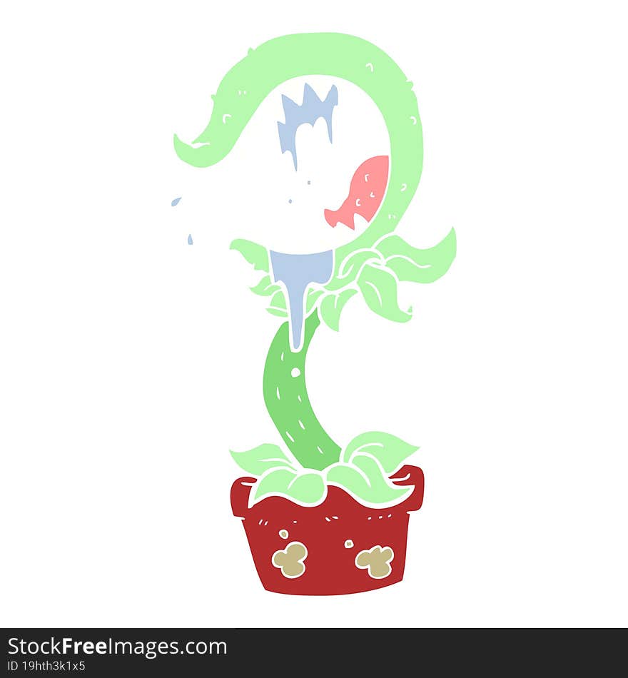 flat color illustration of carnivorous plant. flat color illustration of carnivorous plant