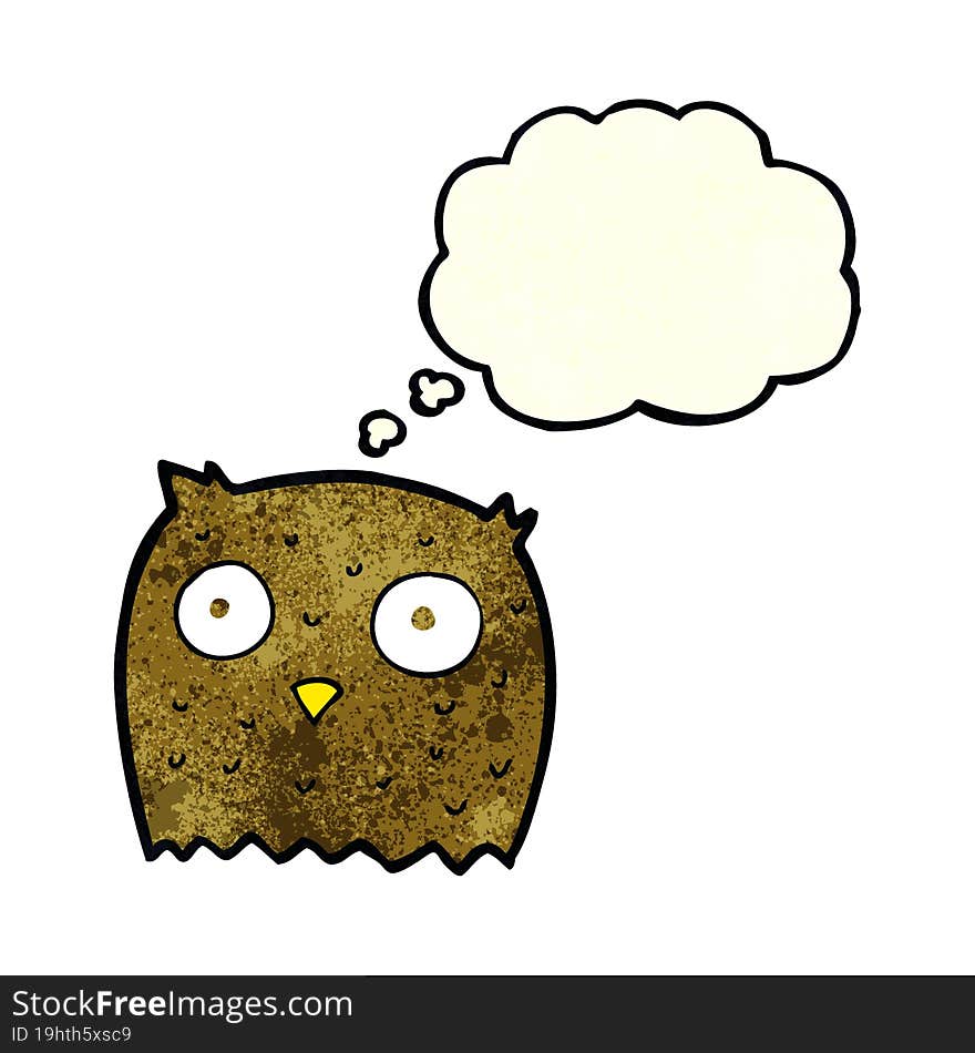 cartoon owl with thought bubble