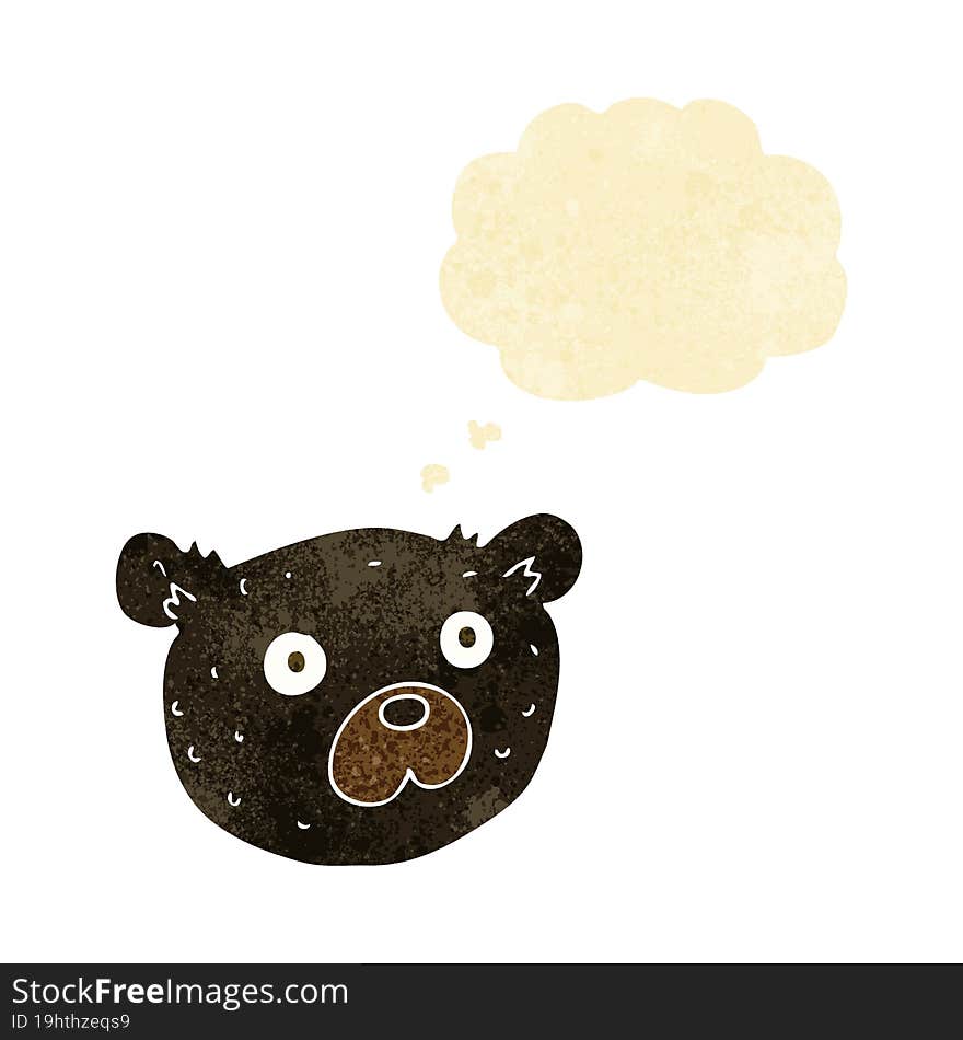 cartoon black bear with thought bubble