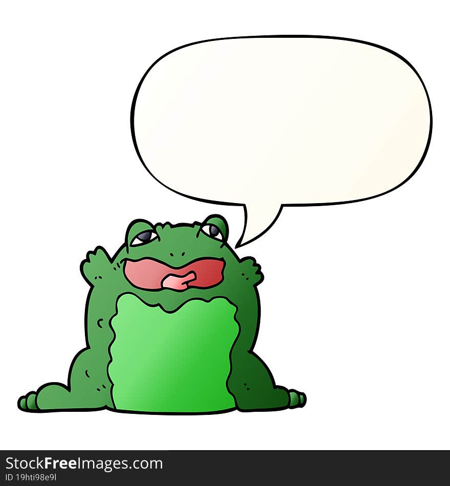 Cartoon Toad And Speech Bubble In Smooth Gradient Style