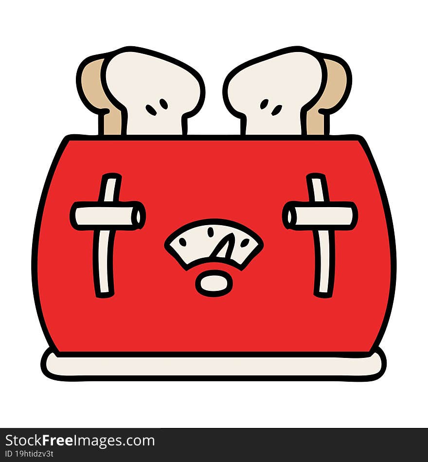 cartoon of a toaster popping out toast