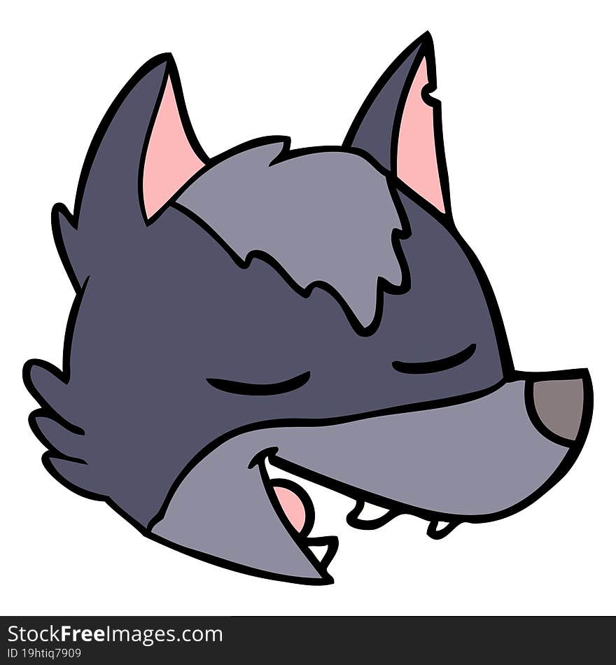 cartoon wolf face. cartoon wolf face