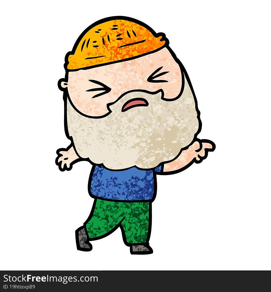 cartoon man with beard. cartoon man with beard