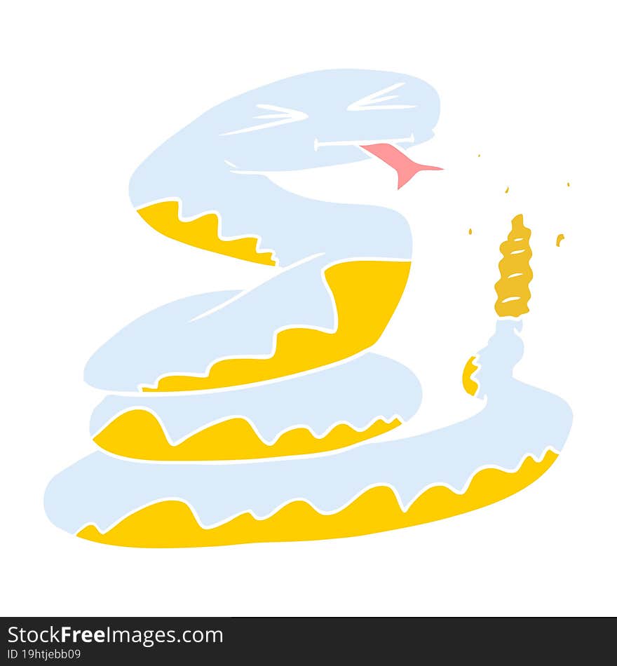 flat color style cartoon rattlesnake