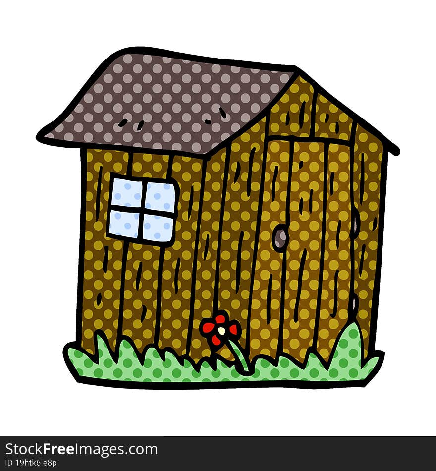 cartoon doodle wood shed