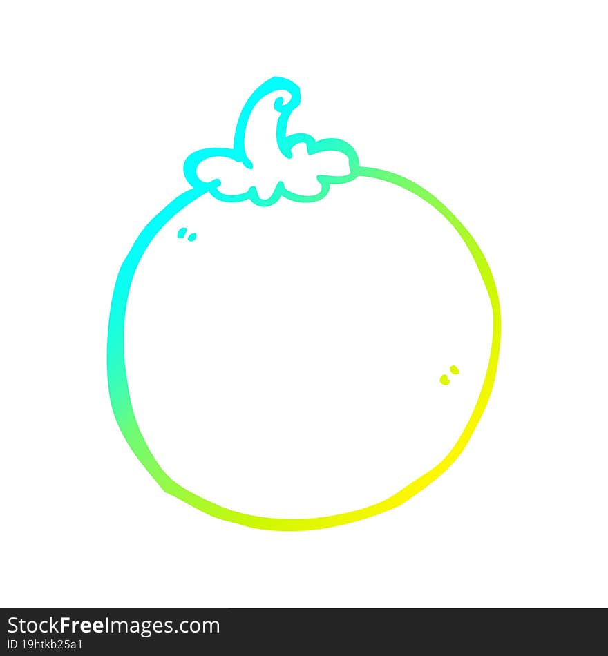 cold gradient line drawing cartoon tomato