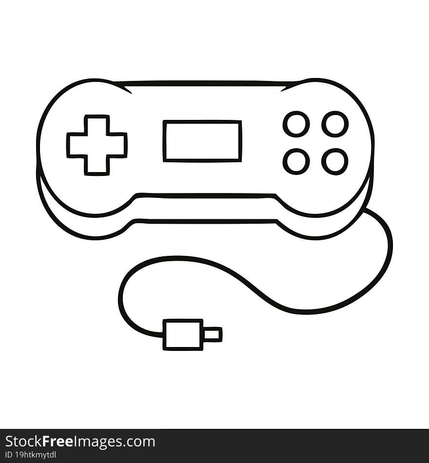 line drawing cartoon game controller