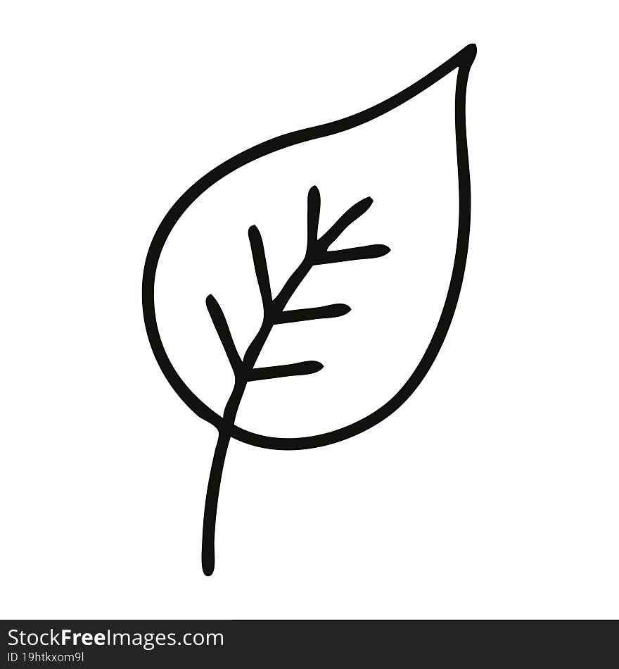 line drawing cartoon autumn leaf