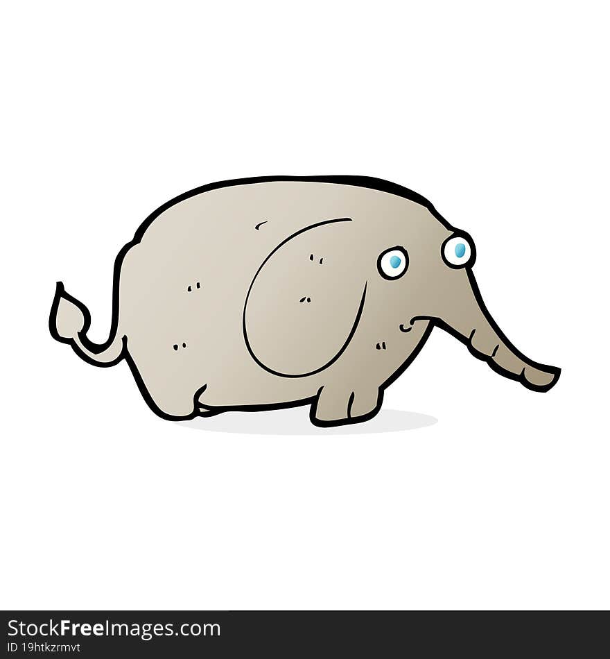 Cartoon Sad Little Elephant