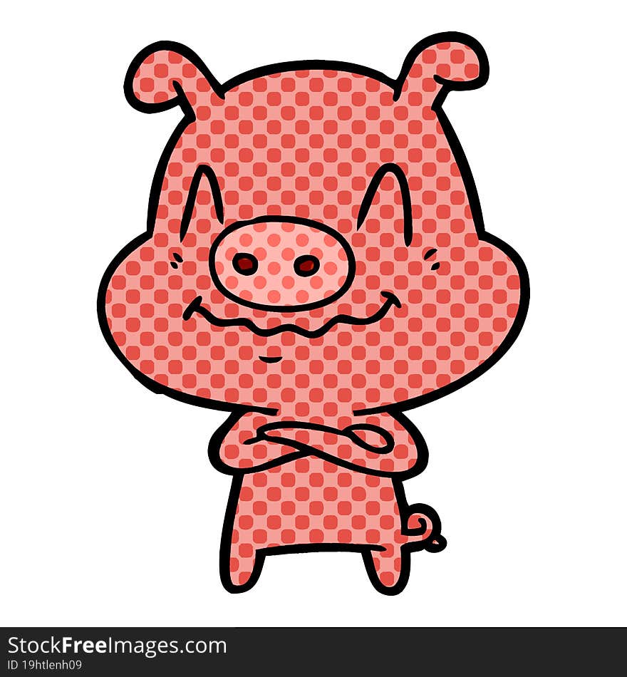 nervous cartoon pig. nervous cartoon pig