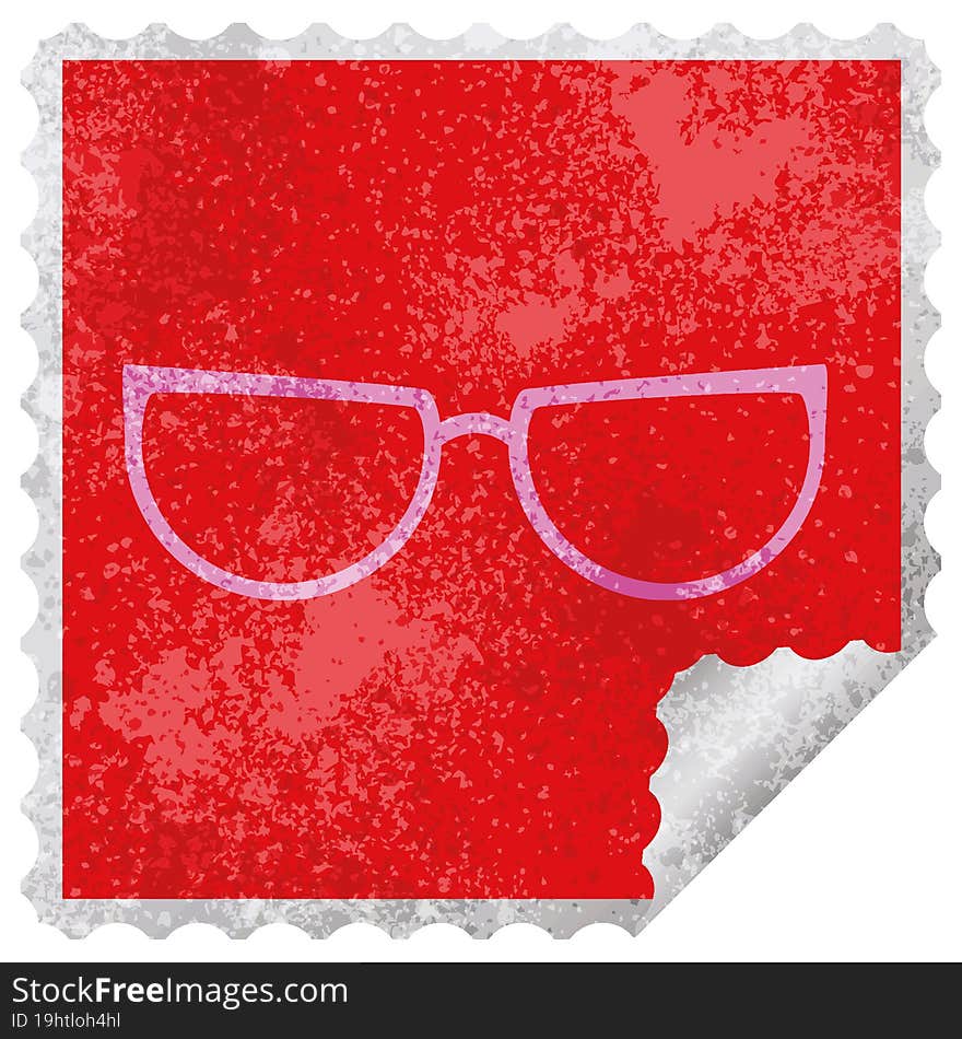 spectacles graphic vector square peeling sticker. spectacles graphic vector square peeling sticker